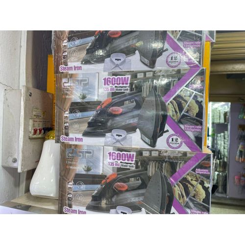 product_image_name-Dsp-Portable Steam Iron, Spray Iron,1600W with Teflon Soleplate, 200ml Water Tank, Continuous Steam & Vertical Steam Functions-BLACK-4