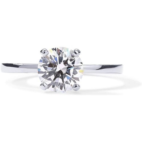 product_image_name-Generic-Sterling Silver Gold Round Cut Solitare 1.5 CT Moissanite Engagement Rings for Women - Moissanite Wedding Band for Women - Stone Promise Rings -2