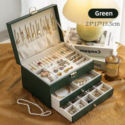 product_image_name-Fashion-3-Tier Jewelry Box with Drawer, Storage Box for Necklaces, Earrings, and Jewelry-1