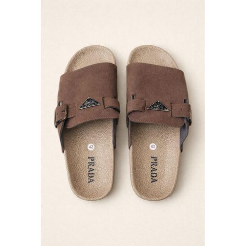 product_image_name-Fashion-Mens's Open Toe Clog sandles -Dark Brown-1