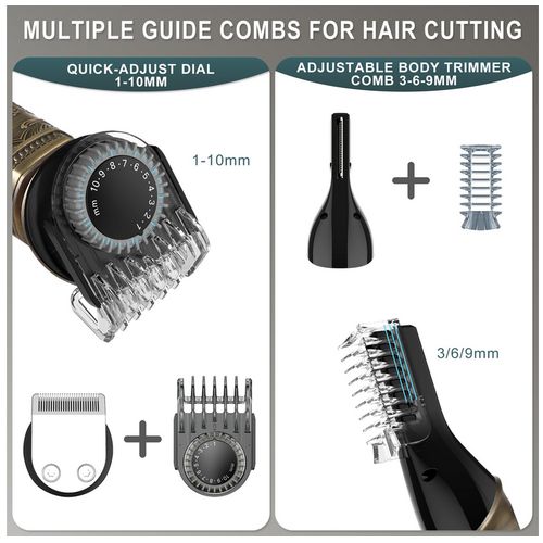 product_image_name-Generic-18 IN 1 Rechargeable Digital Grooming Kit Beard Trimmer Kit Professional Hair Clipper-Multicolour-4