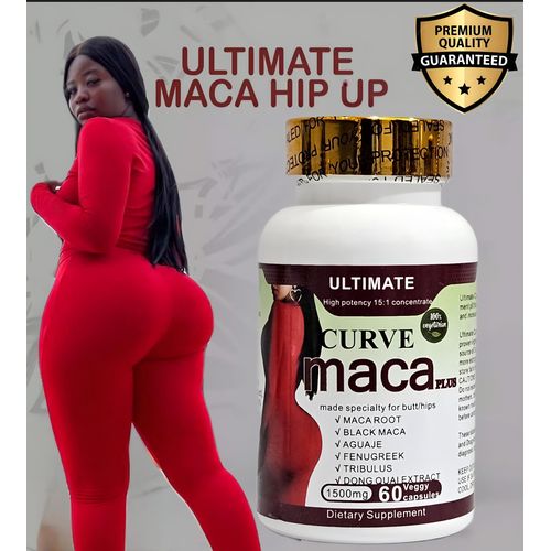 product_image_name-Generic-ORIGINAL Ultimate Curve Maca Plus 1500mg Hips & Butt €nlargement High Potency Vegan 60Caps-1