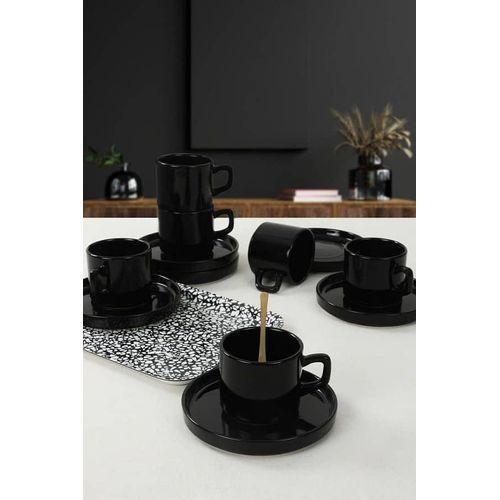 product_image_name-Generic-6 Pieces Of Tea Mugs Coffee Cups And 6 Saucers -Black.-1