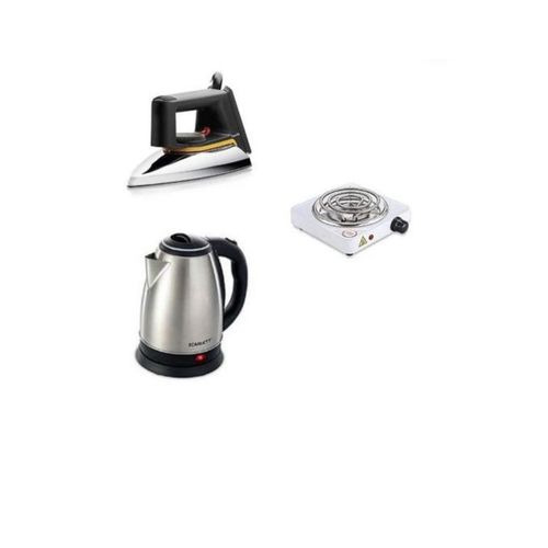 product_image_name-Generic-Original 2L Electric Kettle, Flat Iron  & Single Coil Hotplate - Silver-1