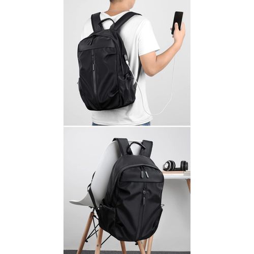 product_image_name-Fashion-Water Resistant Lightweight Travel Hiking Nylon BackPack Daypack Durable with USB Charging Port (Black)-6