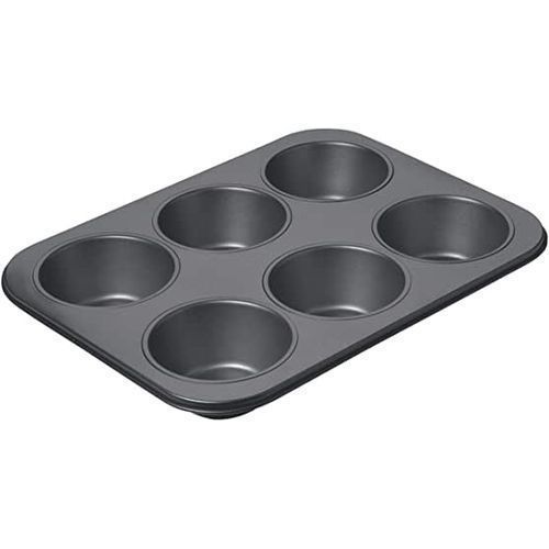 product_image_name-Generic-6-Hole Long Life,Cupcake Baking Tray /Oven Tray Pan - Black-2