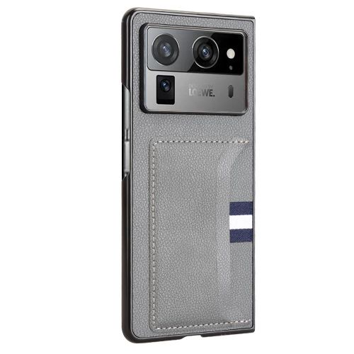 product_image_name-Generic-For Tecno Phantom V fold 2 5G Deluxe Pebbled Card Holder Phone Case Grey-3