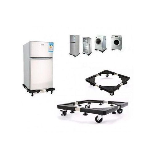product_image_name-Generic-Other Adjustable Washing Machine And Fridge Stand Trolley - Black.-1