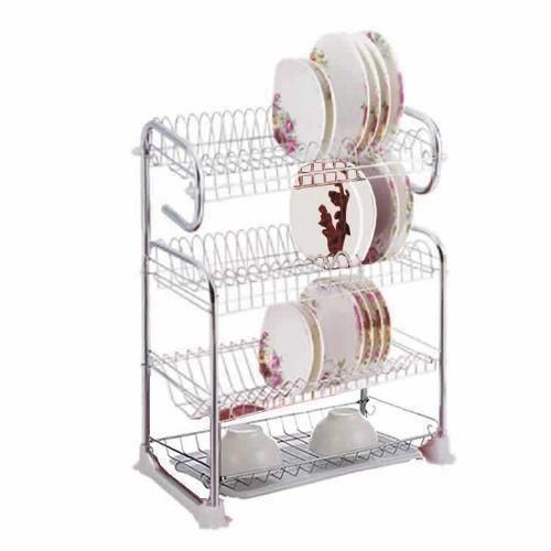 product_image_name-Generic-4 Tier Stainless Steel Dish Draining Storage Rack-3