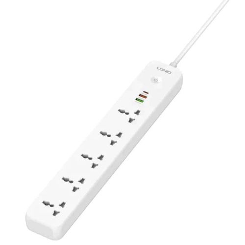 product_image_name-Ldnio-Multi Socket Extension Lead with 5 AC 3 USB Power Socket Plug Extender 2M Wall Mountable Universal Power Strip - White -2