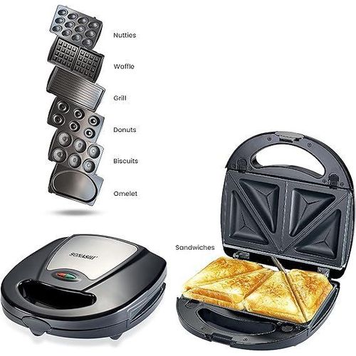 product_image_name-Sonashi-7 In 1 Original Snacks Maker For Making Biscuits Waffles Grill Sandwich Donuts Omellete-Black-5
