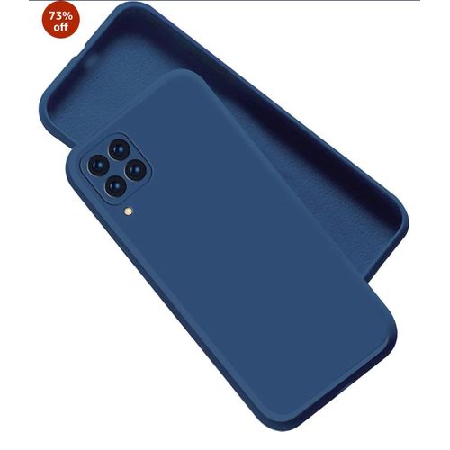 product_image_name-Samsung-Galaxy A22 4G Silicone Soft Back Cover Case – Slim Shockproof Protective Phone Cover (Blue)-1