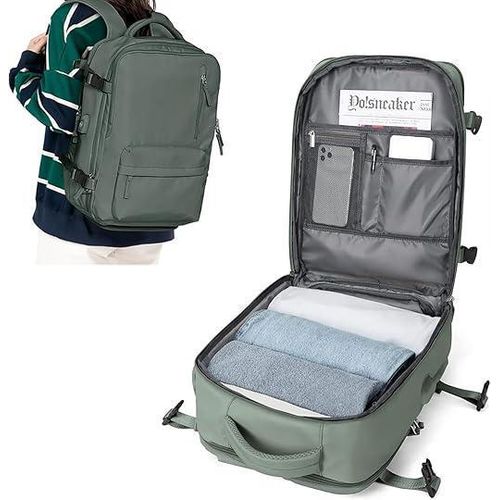 product_image_name-Hb- 15.6 Inch Laptop Backpack for Women Work Laptop Bag Fashion with USB Port, Waterproof Backpacks Teacher Stylish Travel Bags Casual Daypacks for School, College, Business-5