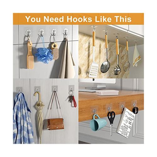 Shop Adhesive Hooks for Hanging Heavy Duty - 12 Pack Wall Hooks 13LbMax  Sticky Hooks Waterproof Wall Hangers