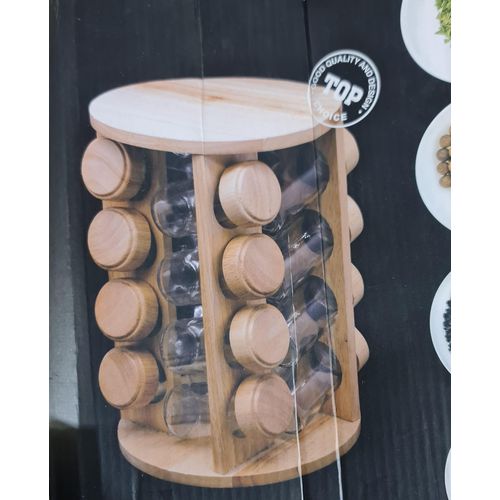 product_image_name-Generic-Spice rack storage set -16pcs -Clear and Brown-1
