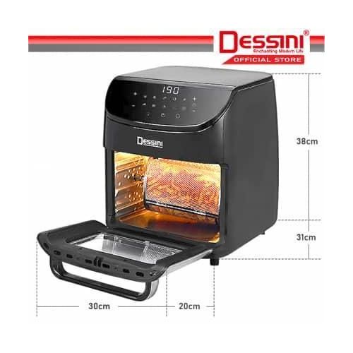 product_image_name-Generic-14L Multifunctional Electric Rotisserie Healthy Digital Smart Hot Air Fryer Grill Toaster Oven Convention with Rotating Spindle and Rotating Basket, Timer Function Roaster- Black-2