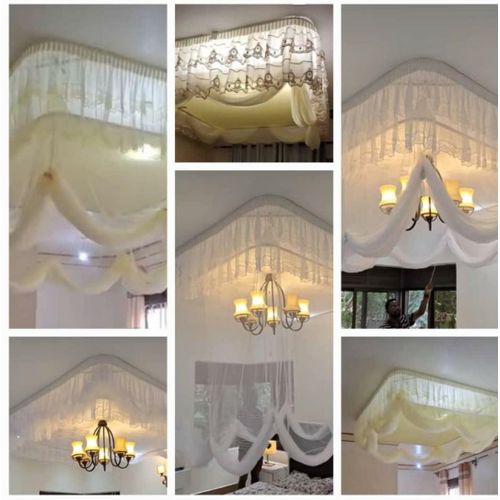 product_image_name-Generic-King size, Rise and Drop Luxurious Ceiling  Mosquito Net - Multicolour -1