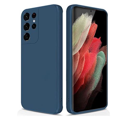product_image_name-Generic-Samsung Galaxy S21 Ultra Case Liquid Silicone, Slim Fit Thin Soft Shockproof Phone Case for Women Girl Men Cute, Upgraded Camera Protection and Microfiber Lining, Blue Overall Pick-2