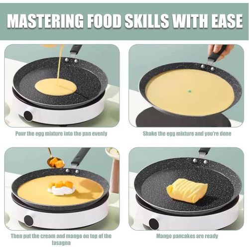 product_image_name-Generic-30CM Pancake, Roti Bread, Egg,Chapati Frying Pan -Black-4