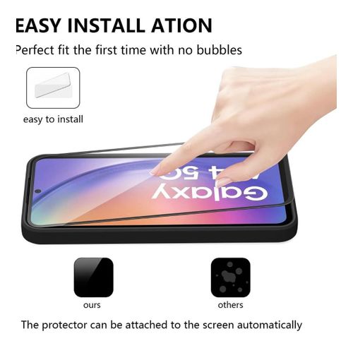 product_image_name-Samsung-Galaxy A54 Luxury Soft Rubber Liquid Silicone Skin Touch Feel Cover Case With Screen Protector Black-5