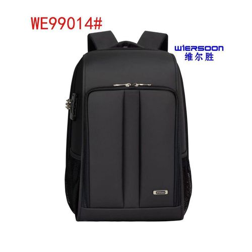 product_image_name-Generic- Slim Business Travel Computer Laptop Bag Shool Backpack Carry On With USB Port and Number Lock- Black-2
