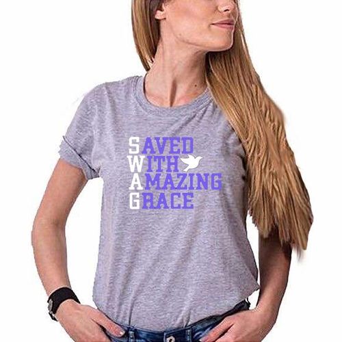 product_image_name-Rubanda-Mayonza-Saved With Amazing Grace Women's T-Shirt - Grey-1