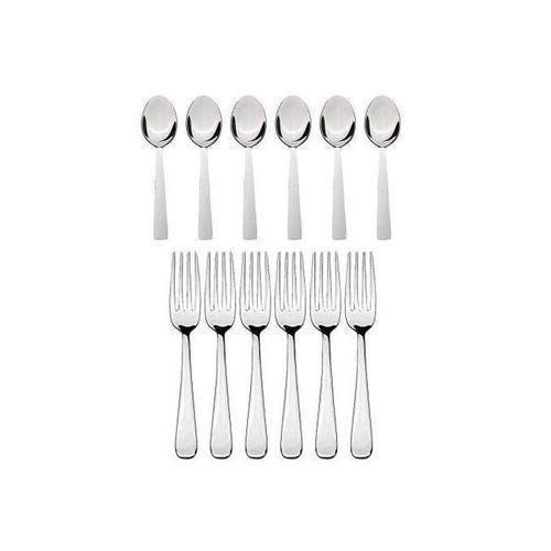 product_image_name-Generic-12 Pieces Cutlery Set (6 Forks, 6 Spoons) - Silver-1