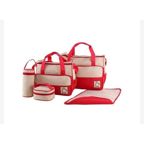 product_image_name-Generic-5 Piece Multifunctional Diaper Bag-Red-1