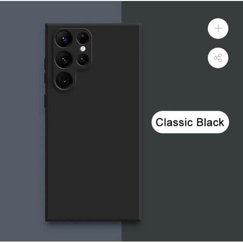 product_image_name-Samsung-Galaxy S21 Ultra, S22 Ultra, S23 Ultra , S24 Ultra Pure Deep Black Silicone Case Full Body And Screen Protection Phone Cover-1