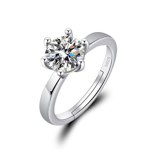 Shop Platinum Plated 925 Sterling Silver 6 Prong Moissanite Diamond Engagement Ring Jumia Uganda