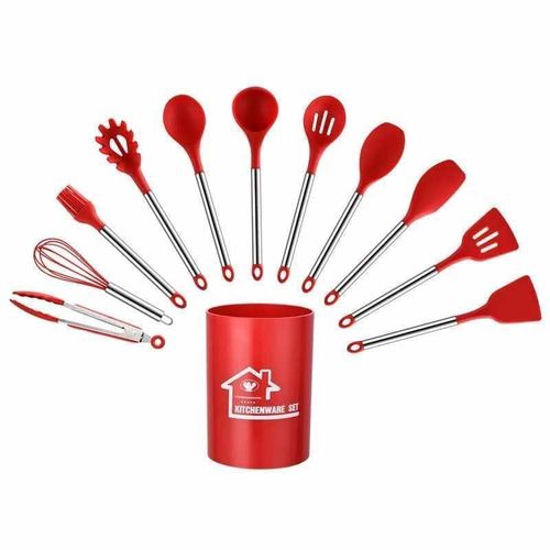 product_image_name-Generic-Silicone Kitchenware Cooking Utensils Set Non-stick Cookware Spatula Shovel Egg Beaters Wooden Handle Kitchen Cooking Tool Set-1