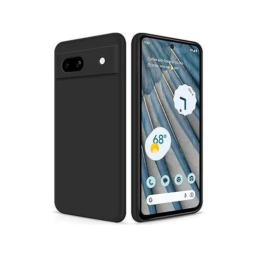 product_image_name-Generic-Google Pixel 7a Case - Soft-Touch Silicone Protective Cover - Black-3