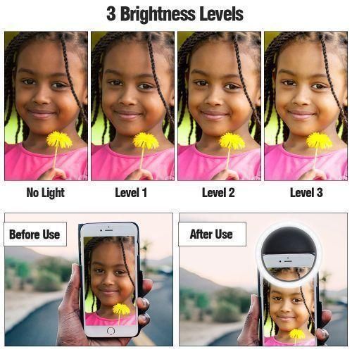 product_image_name-Generic-Phone Stand Vanity Mirror Selfie Ring Light Folding - Pink-6