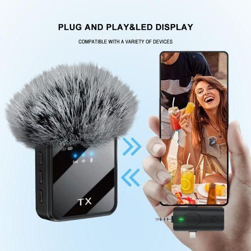 product_image_name-TX-3-in-1 High Quality Wireless Microphone 2 Mics, 1 Receiver, Rechargeable Mic Set Ideal for Content Creators, Black-2