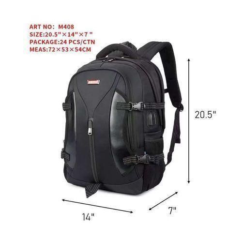 product_image_name-Generic-Trolley Backpack Wheeled Backpacks, Trolley Backpack Nylon Rolling Backpack with Wheels for Travel -Black-2