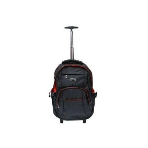 product_image_name-Generic-Trolley Backpack Wheeled Backpacks, Trolley Backpack Nylon Rolling Backpack with Wheels for Travel -Black-4