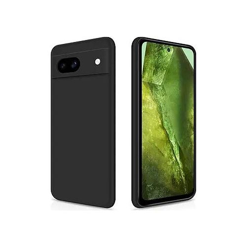 product_image_name-Generic-Silicone Case Compatible with Google Pixel 8A, Full Body Silky Soft Touch Phone Case with Camera Protection, Shockproof Cover with Microfiber Lining, Black-1