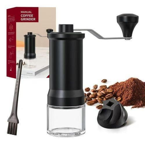 product_image_name-Generic-Manual Coffee Grinder Hand Coffee Bean Grinder Burr Grinder, Adjustable Coarseness Ceramic Burr Glass Jar Stainless Steel Crank Brush-2