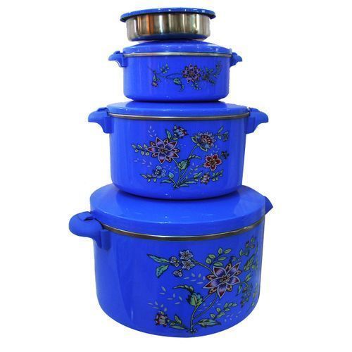 product_image_name-Generic-Set Of 4 Flower Detailed Food Storage Dishes – multi Colour-1