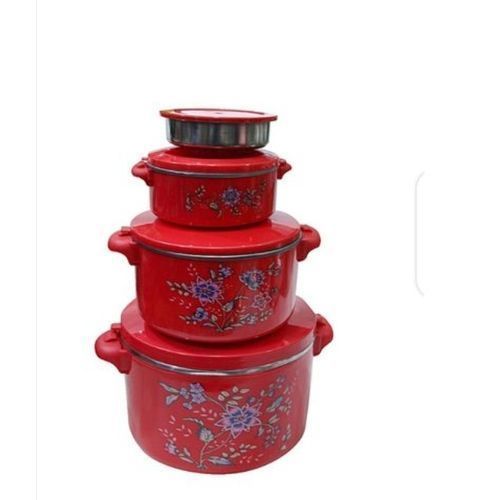 product_image_name-Generic-Set Of 4 Flower Detailed Food Storage Dishes – multi Colour-3