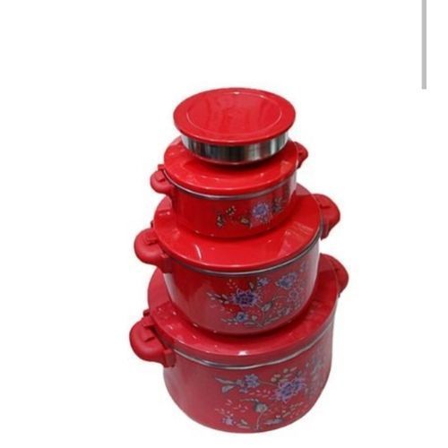 product_image_name-Generic-Set Of 4 Flower Detailed Food Storage Dishes – multi Colour-5