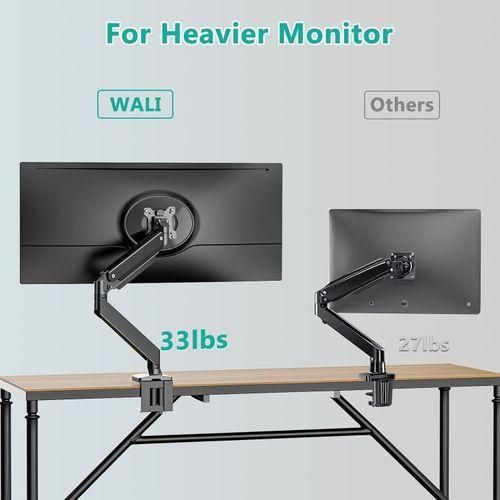 product_image_name-Generic-Single Monitor Desk Mount, Heavy Duty Monitor Arm For Ultrawide Screen Up To 35 Inch, 33 Lbs. Fully Adjustable, Mounting Holes 75 And 100 (GSM001XL), Black-2