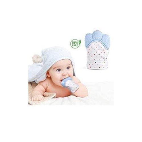 product_image_name-Generic-Soft Silicone Baby Teething Mitten with Polka Dots-3