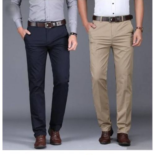 Shop Pack of 2 Men's Formal Khaki Pants - Cream,Navy Blue | Jumia Uganda