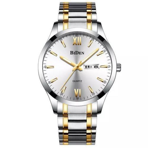 product_image_name-Other-1 Pair Of Couple Wrist Watch Casual Round Dial Watchband - Silver Grey-2