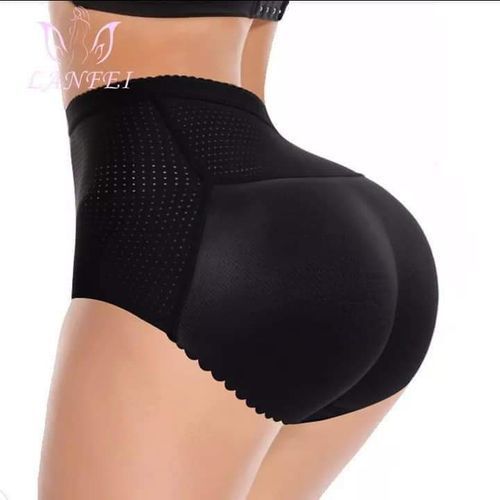 product_image_name-Random House-Women's Padded Butt Lifter Panties Seamless Bottom Skin- Black Color.-2