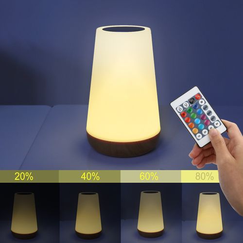 product_image_name-Generic-Wood Grain Remote Control Touch Night Light Creative Pat Table Lamp-2