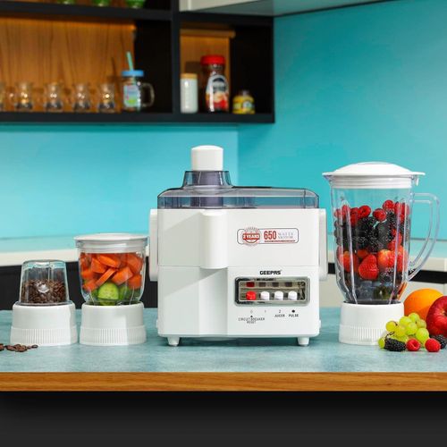 product_image_name-Geepas-4-in-1 Food Processor Blades for Blending, Mincing and Milling Function 2 Speed Control-White-1