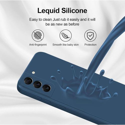 product_image_name-Generic-Galaxy S22 Plus Case - Slim Matte Silicone Protective Cover - Blue-4