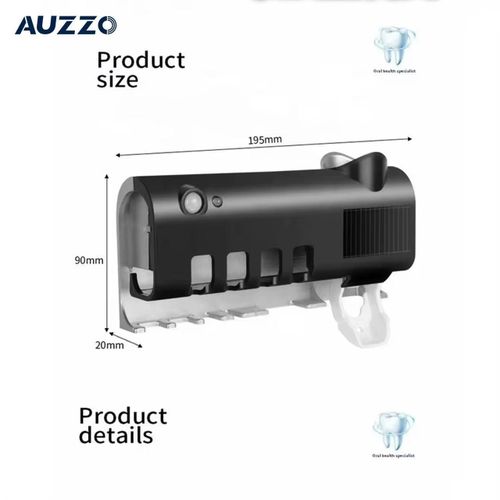 product_image_name-Generic-UV Disinfection Toothbrush Holder & Toothpate Dispenser - Black-1
